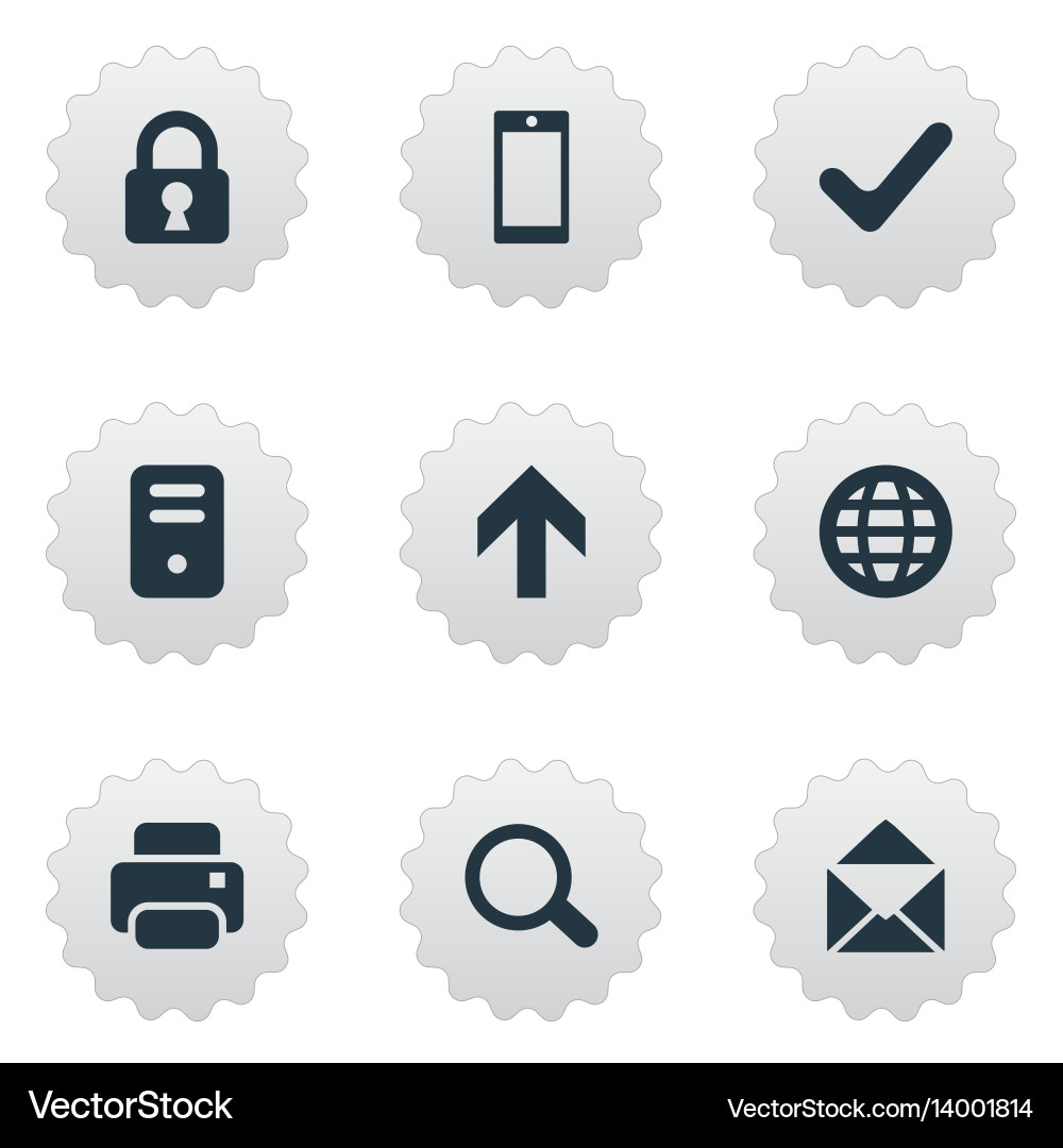 Set of simple apps icons vector image