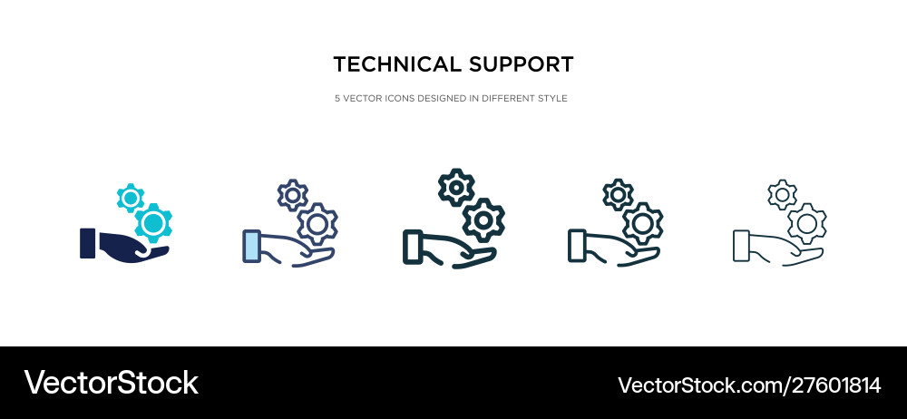Technical support icon in different style two Technical support icon in different style two vector image