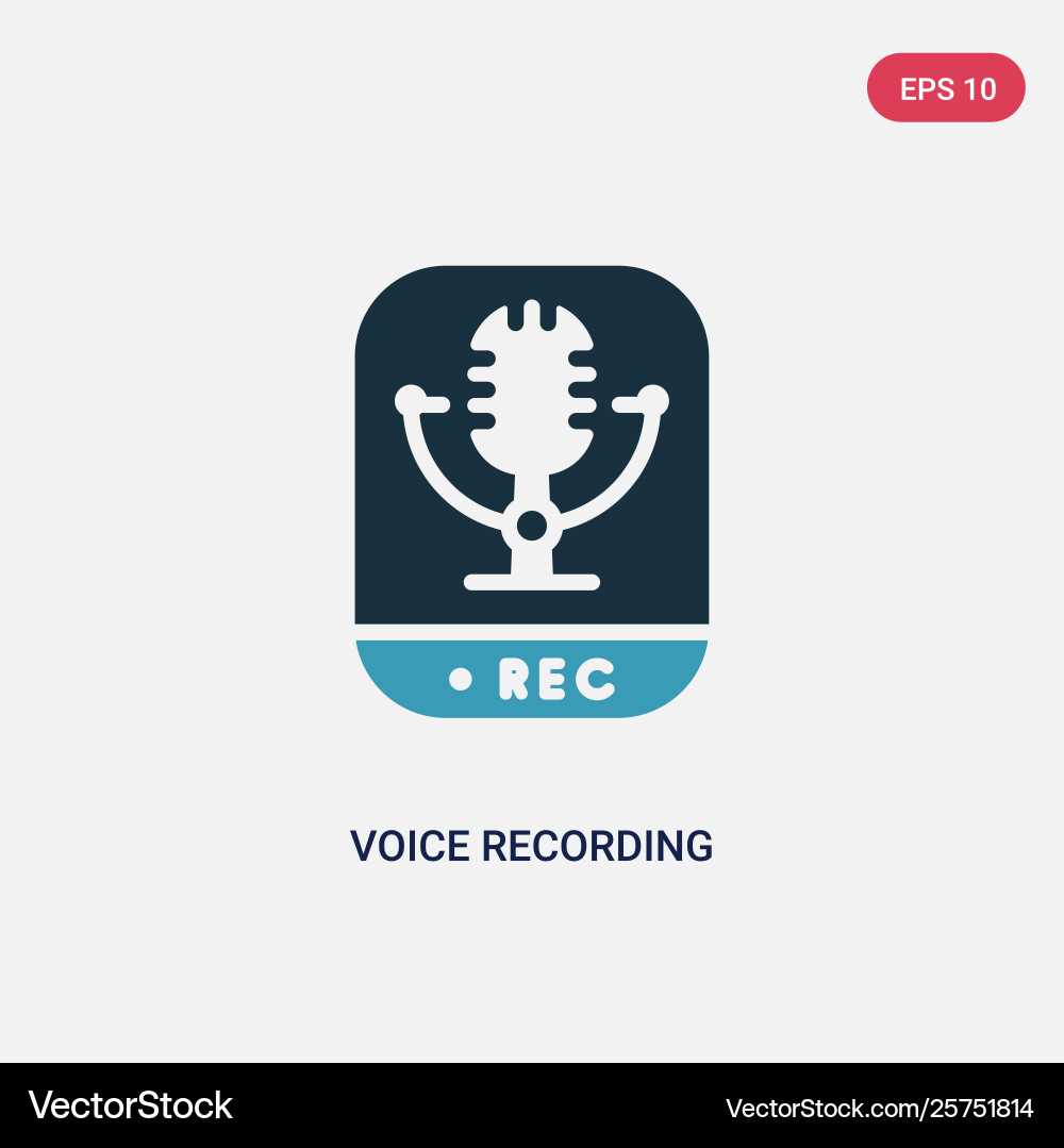 Two color voice recording icon from user Two color voice recording icon from user vector image