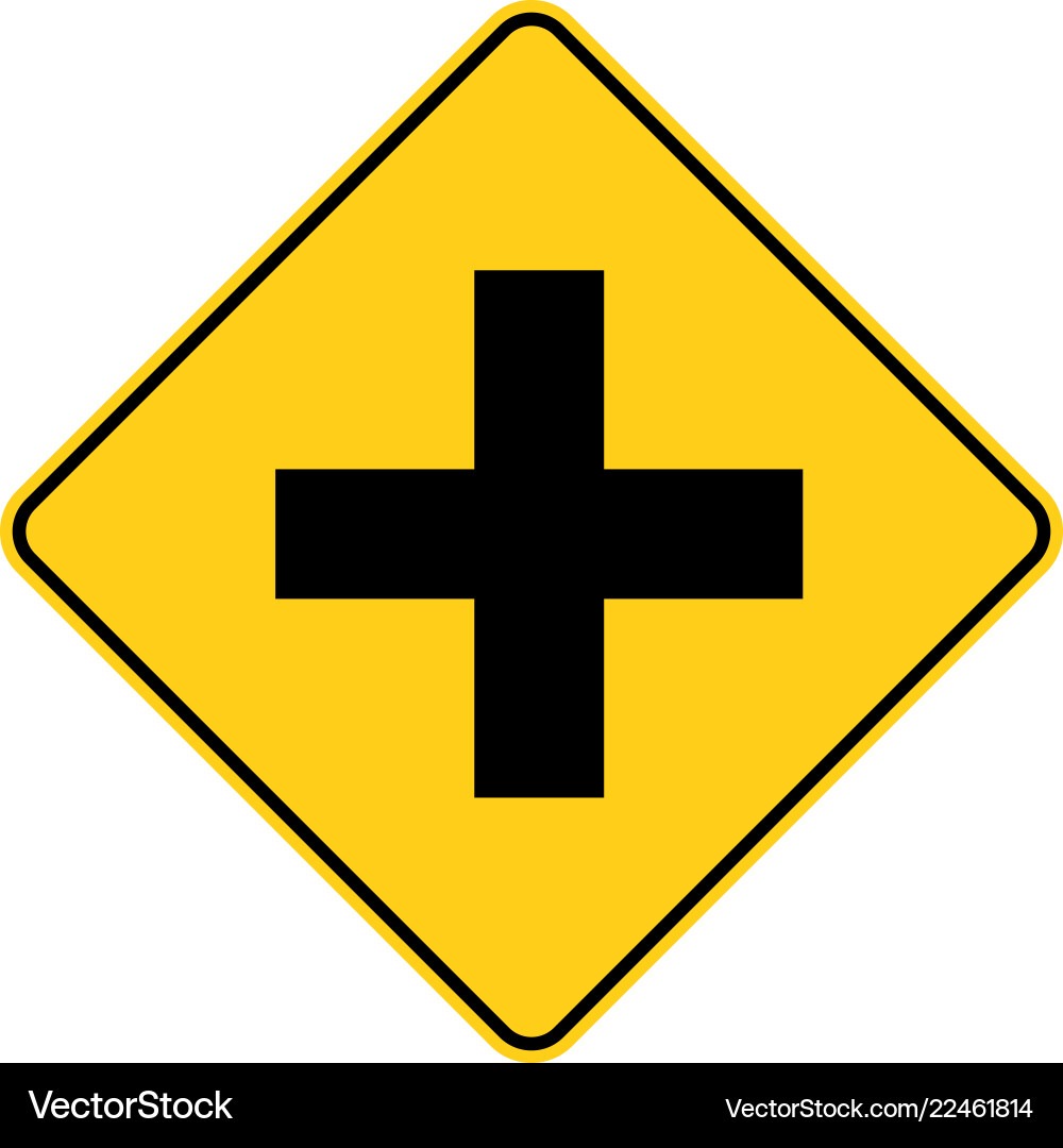 Usa traffic road signa four-way intersection Vector Image