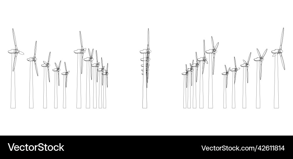 Wind turbines rendering of 3d Wind turbines rendering of 3d vector image