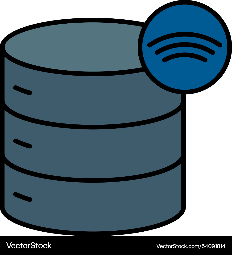 Wireless database line filled icon design Vector Image