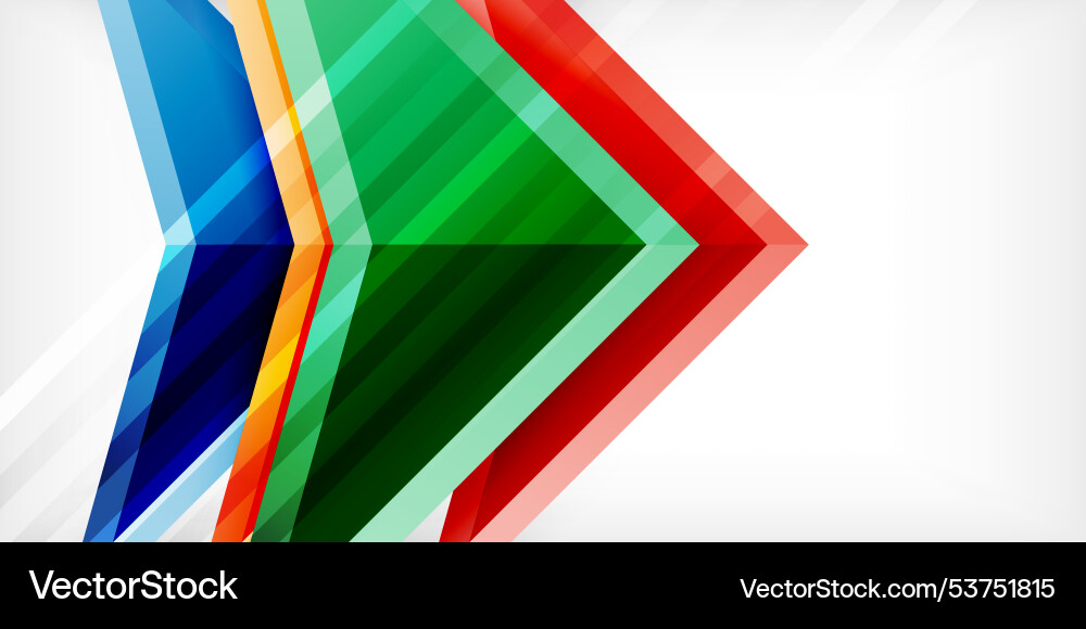 Abstract background color triangles and arrows Vector Image