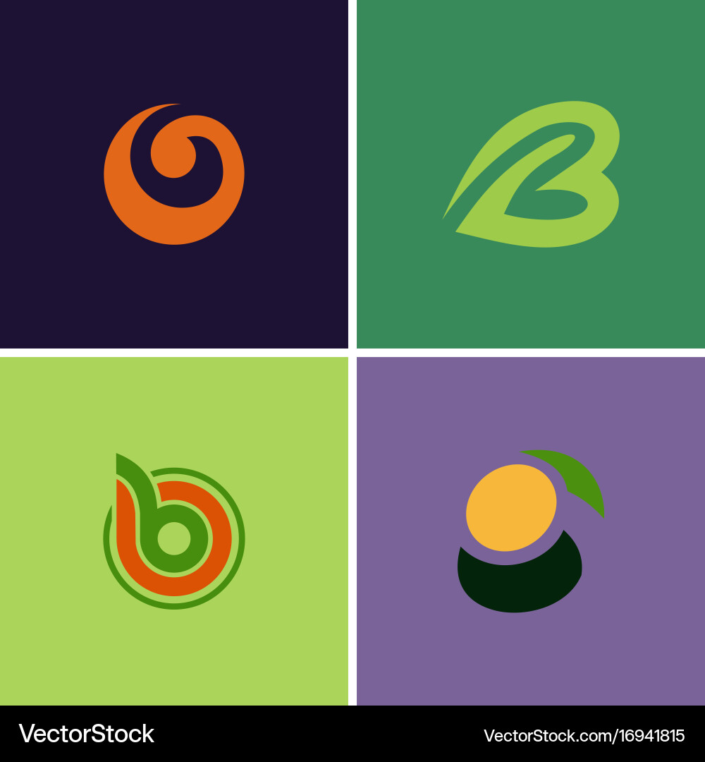 Abstract curl b logos