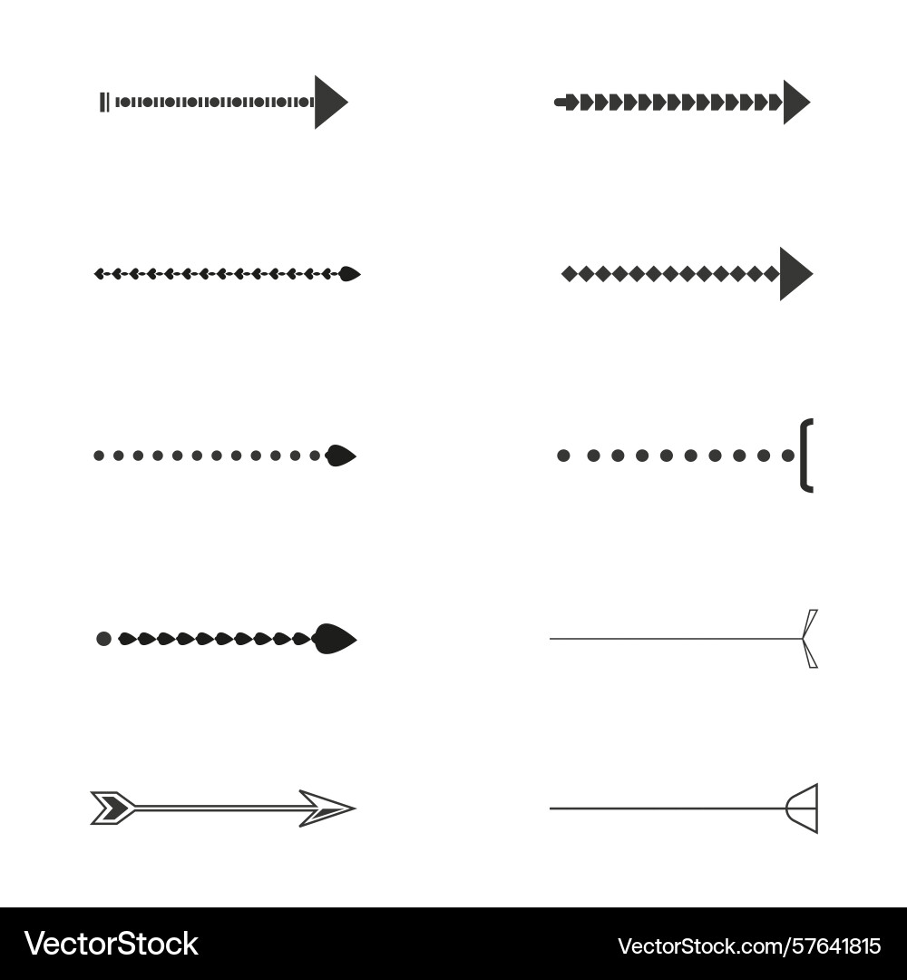 Arrow made of dots decorative variations Vector Image