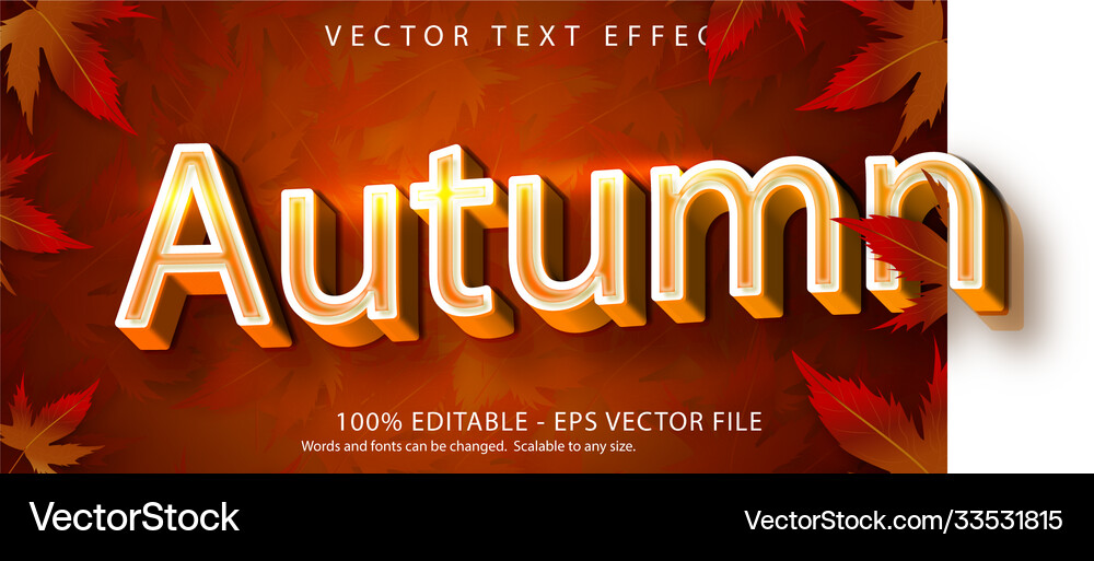 Autumn text style editable effect Autumn text style editable effect Vector Image