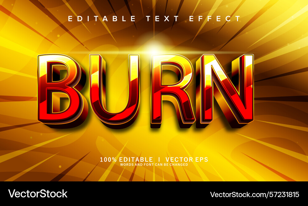 Burn text effect with modern style design Burn text effect with modern style design vector image