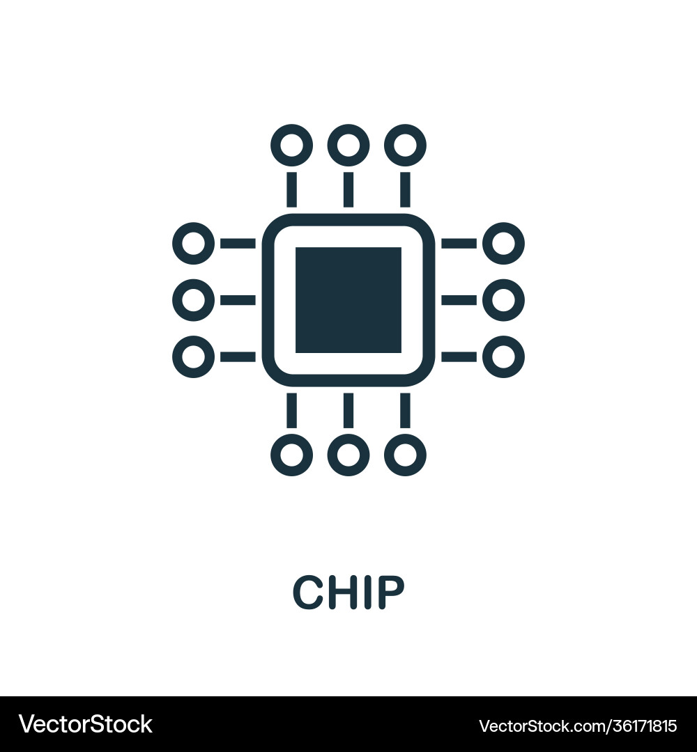 Chip icon simple element from technology Chip icon simple element from technology vector image
