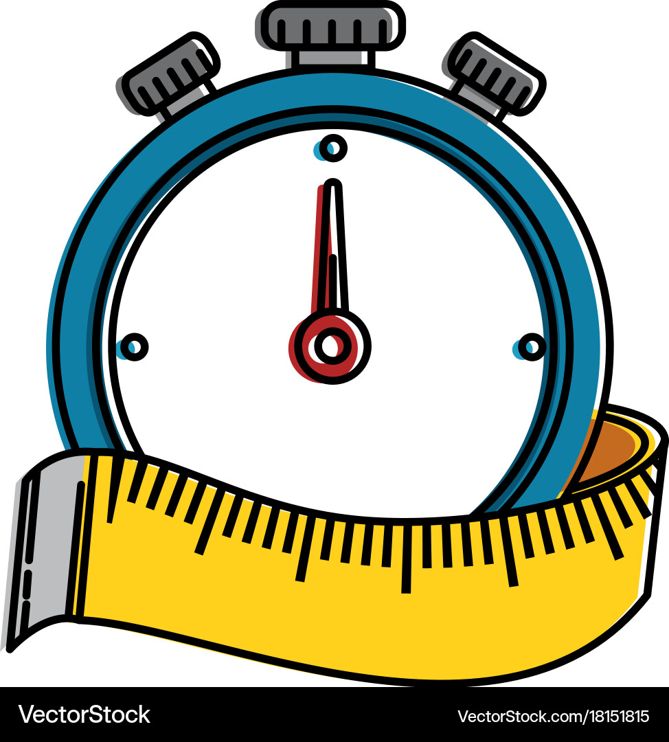 Chronometer timer with tape measure vector image