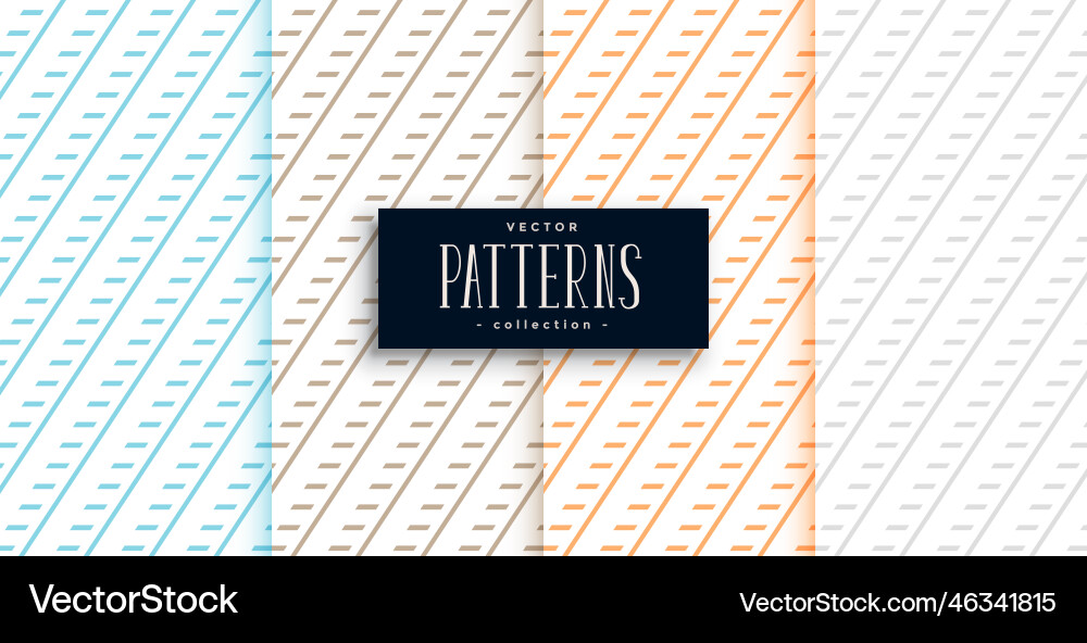 Classic diagonal lines geometric pattern set vector image