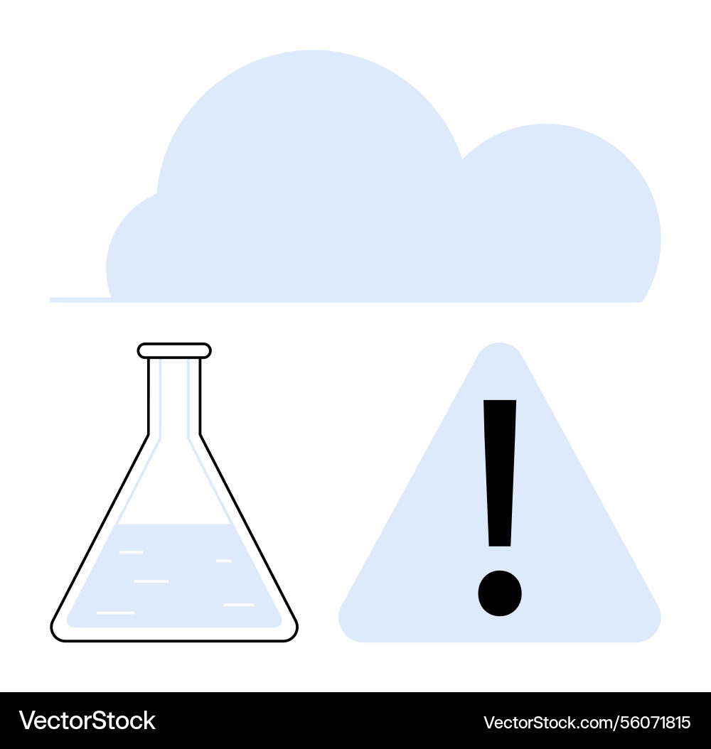Cloud representing data chemical flask Vector Image