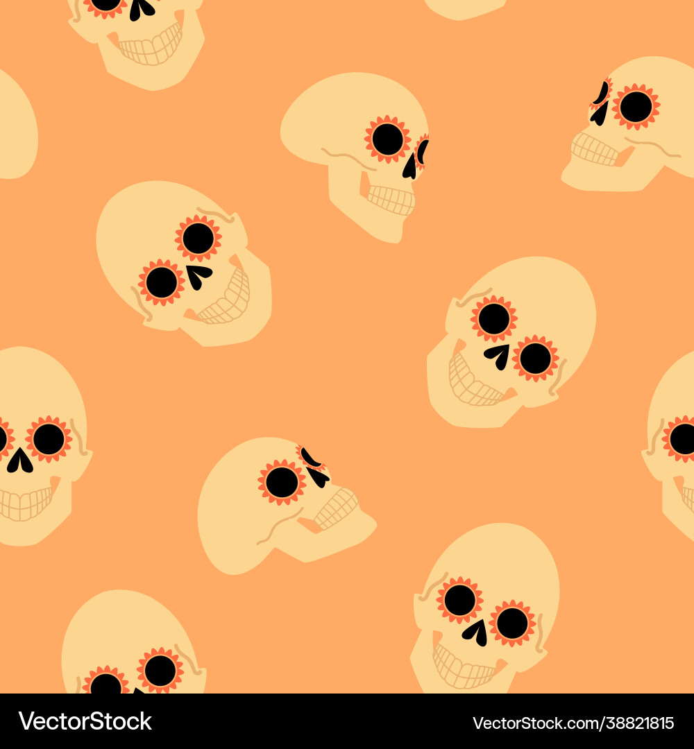 Day dead pattern with skulls Day dead pattern with skulls Vector Image