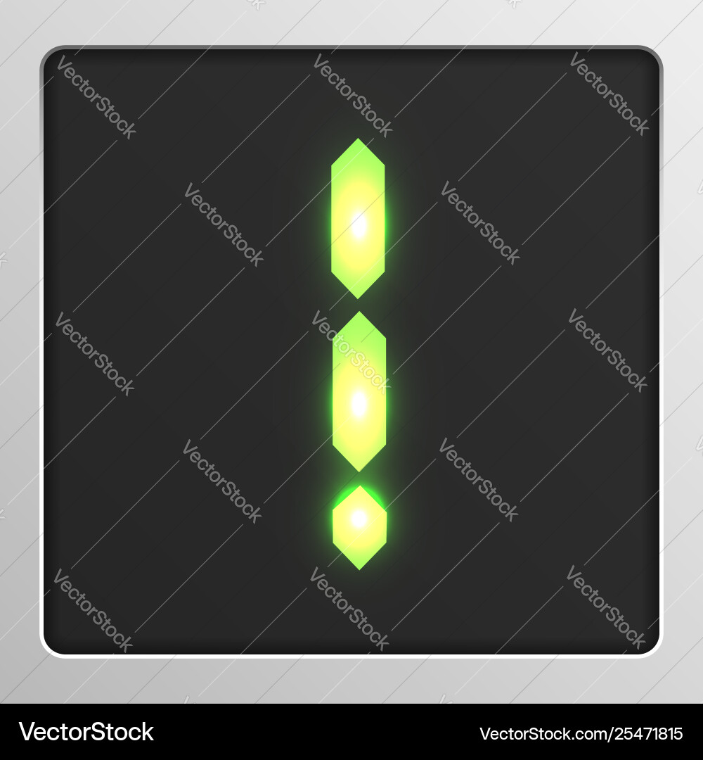 Digital character set typeface on a screen Digital character set typeface on a screen vector image