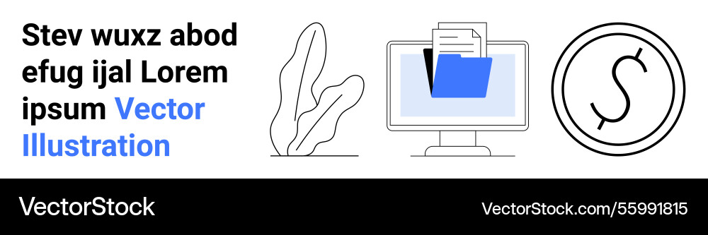 Digital document management with file folder Digital document management with file folder Vector Image