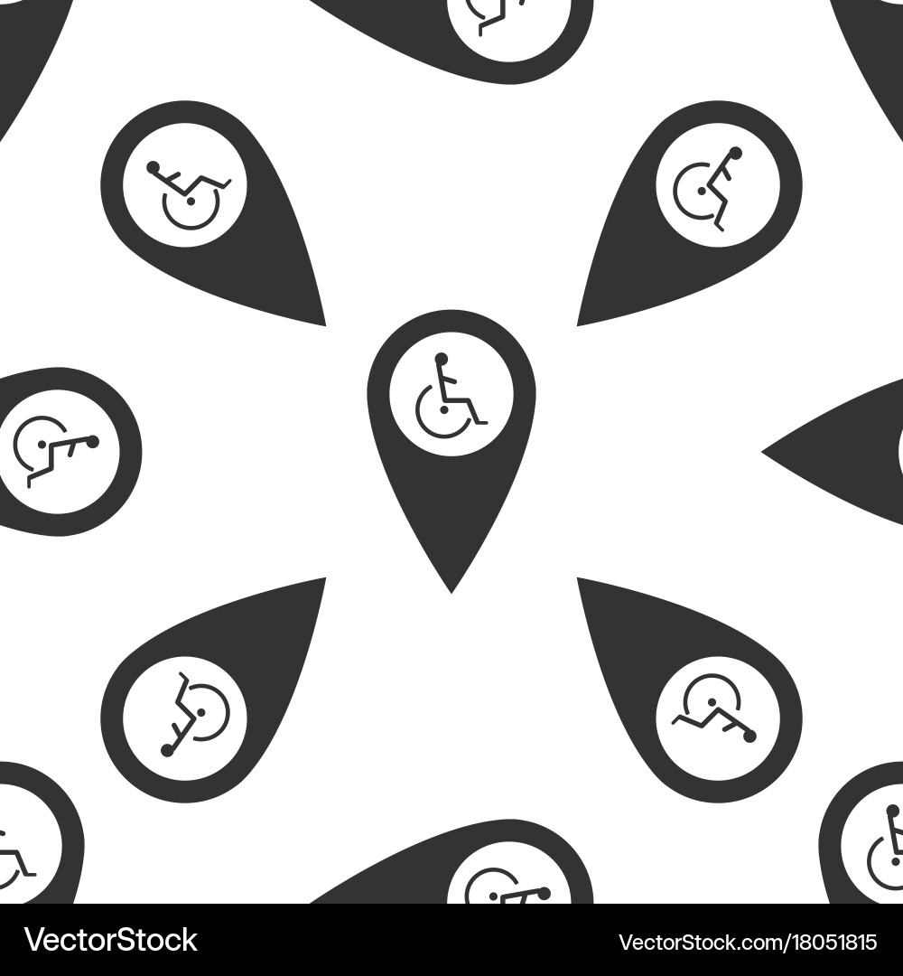 Disabled handicap in map pointer invalid symbol vector image