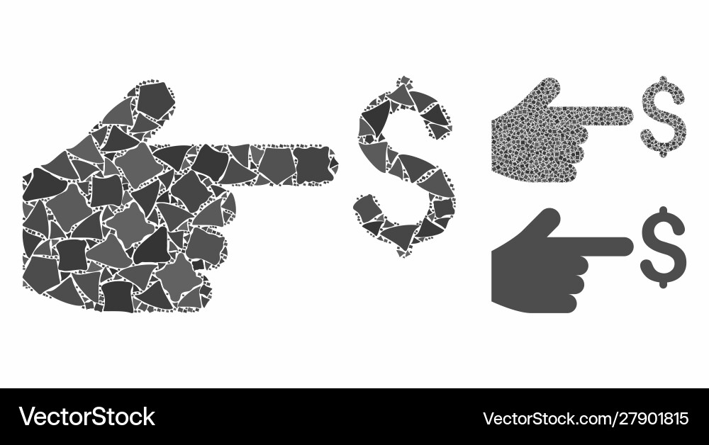 Dollar index composition icon raggy parts Dollar index composition icon raggy parts vector image