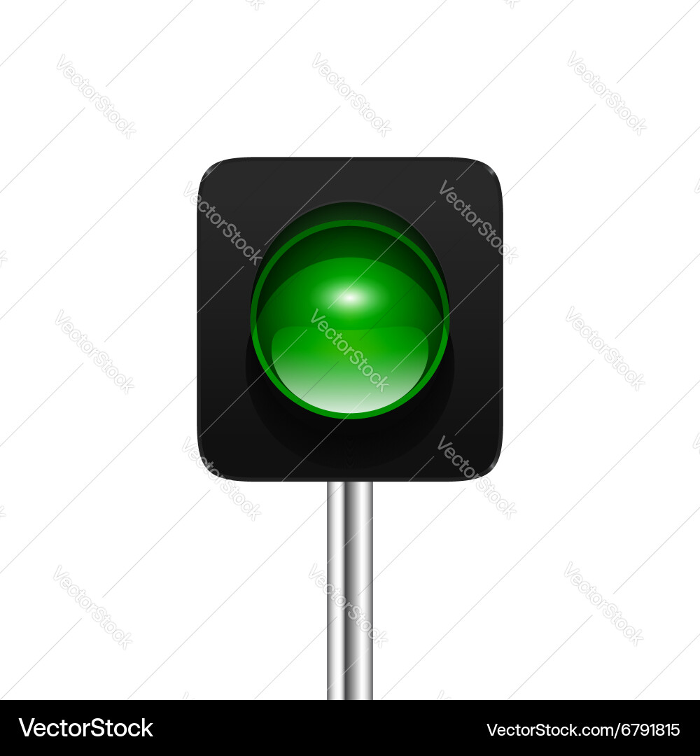 Green traffic light Royalty Free Vector Image - VectorStock