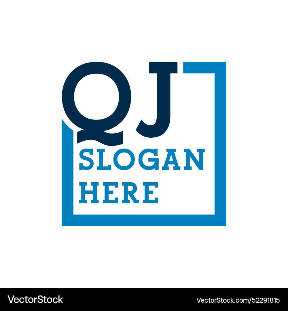 Minimal initials logo letters q and j qj initial Vector Image