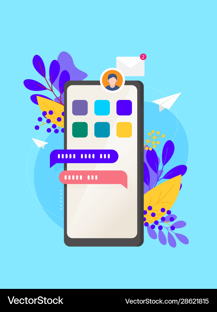 Mobile application interface flat vector image