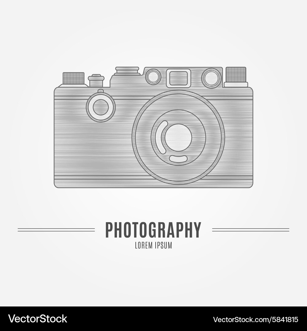 Old camera - branding identity element isolated Vector Image