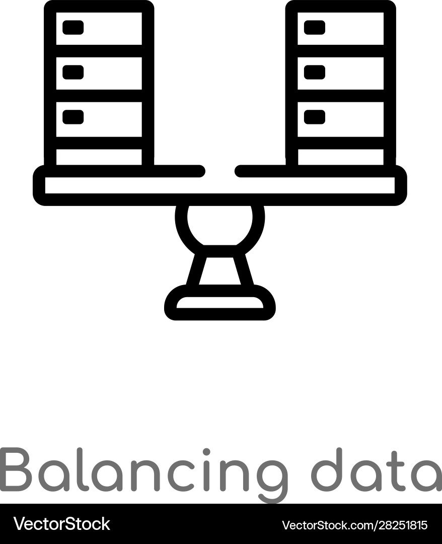 Outline balancing data icon isolated black simple Outline balancing data icon isolated black simple vector image