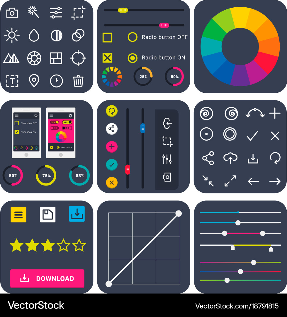 Progress loading bar indicators download vector image