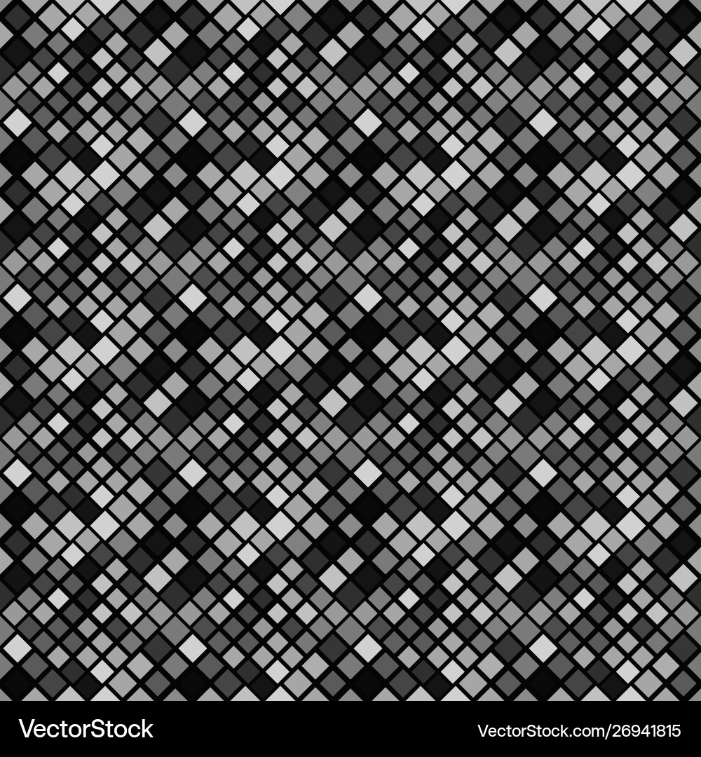 Seamless dark grey diagonal square pattern vector image