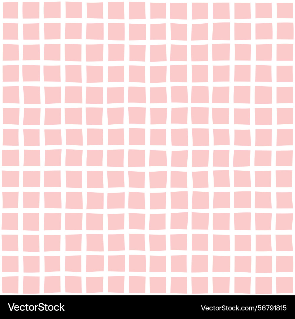 Seamless pink grid with wavy distorted squares Vector Image