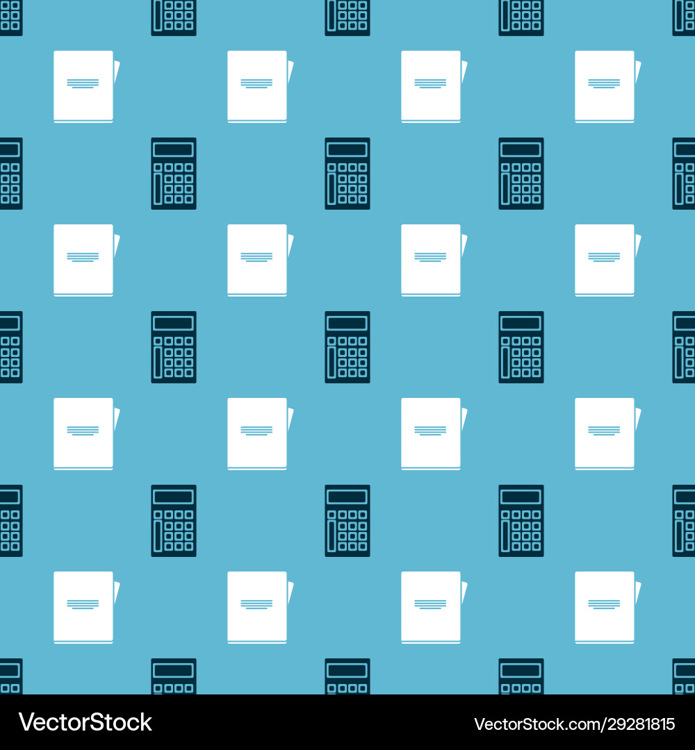 Set calculator and notebook on seamless pattern Set calculator and notebook on seamless pattern vector image