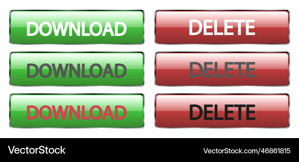 Set of colorful design buttons contains uninstall Set of colorful design buttons contains uninstall vector image