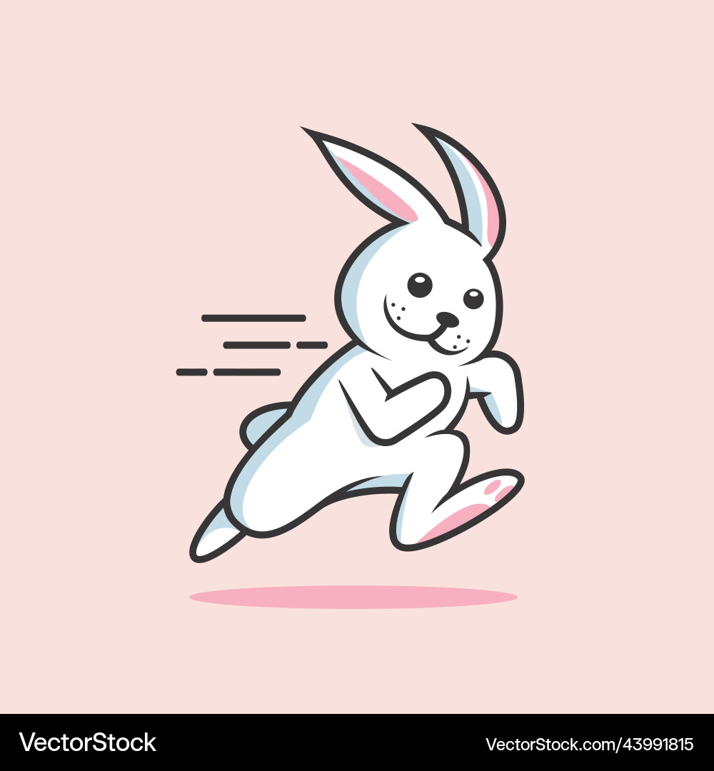 Smiling Running Rabbit vector image