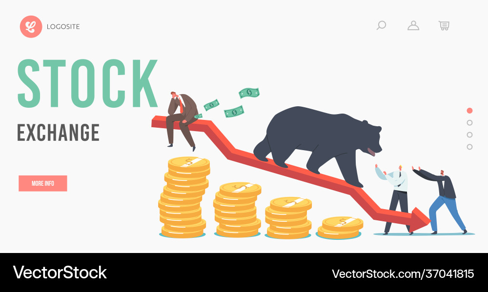 Stock exchange landing page template business Vector Image