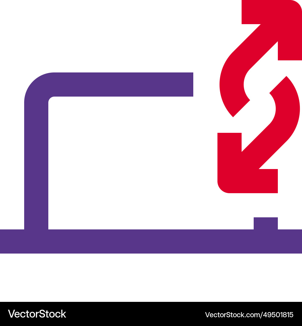 Transferring data using laptop between devices vector image