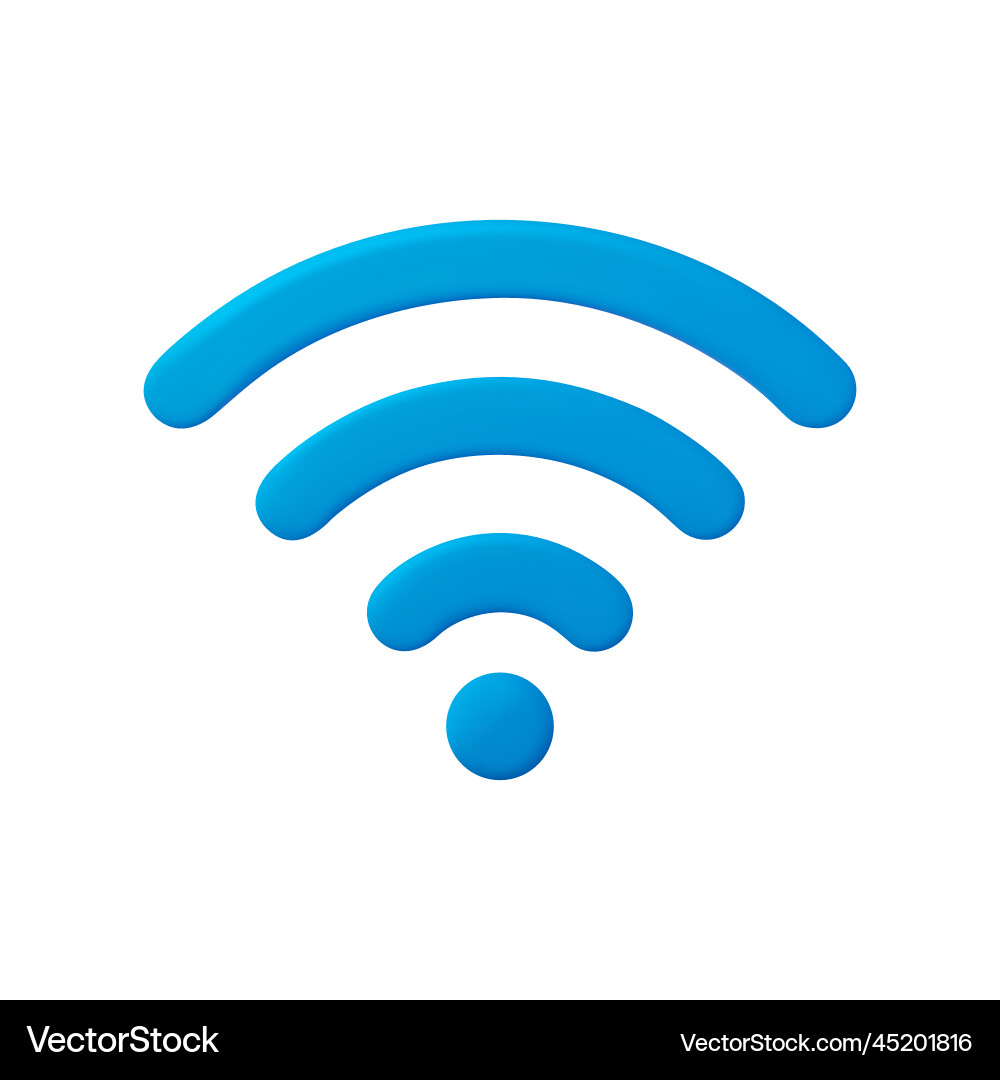 3D Wifi Signal Connection vector image