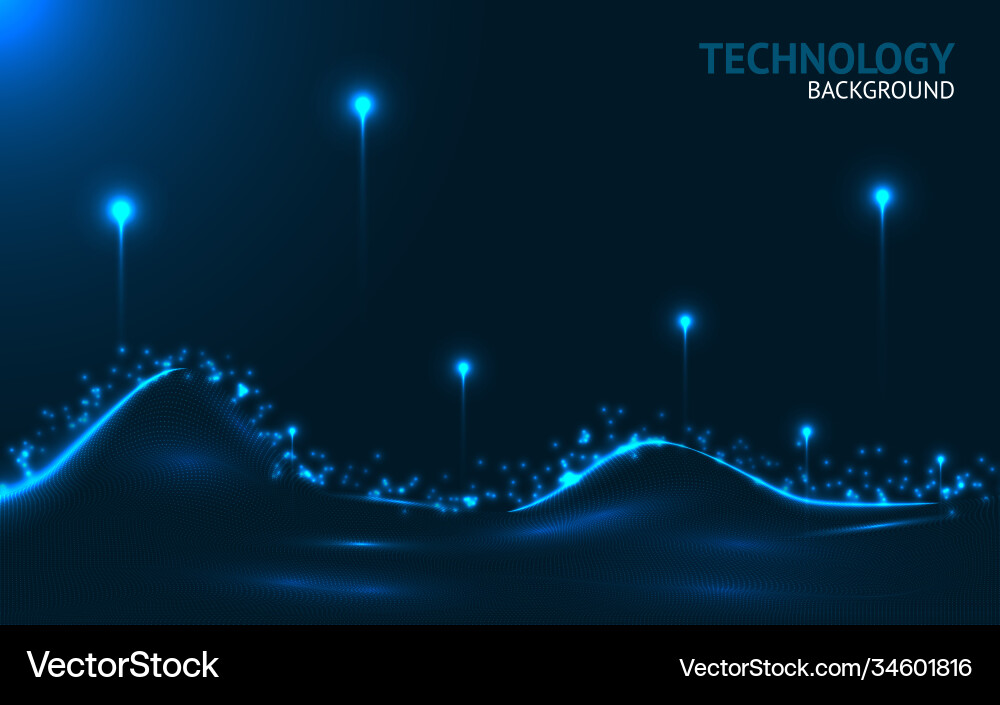 Abstract blue wave background connection and web Abstract blue wave background connection and web vector image