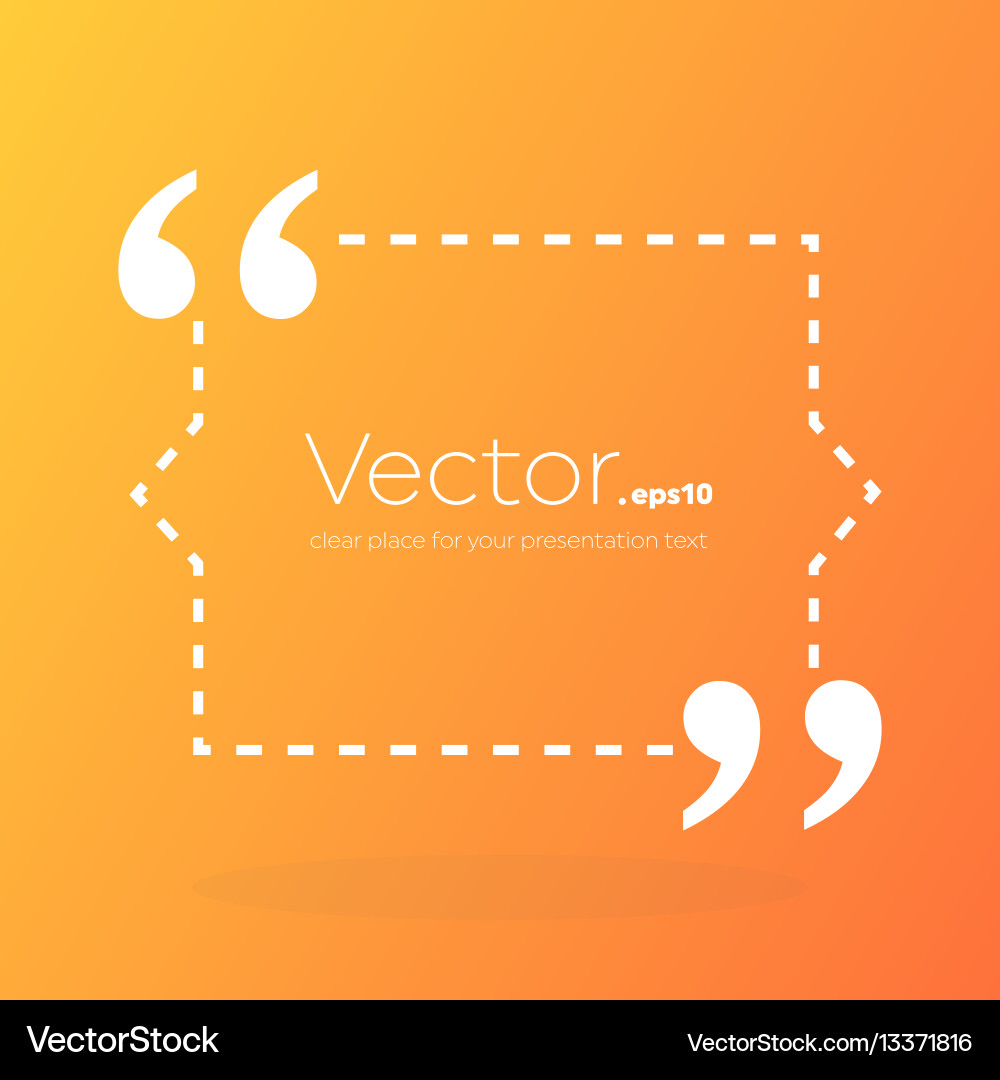 Abstract concept empty speech square quote Vector Image