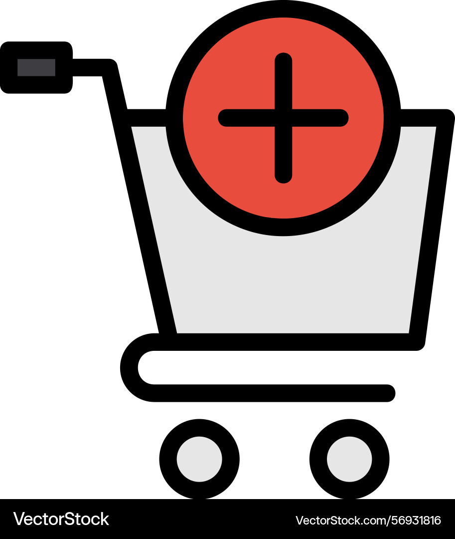 Add to cart line filled style icon design vector image