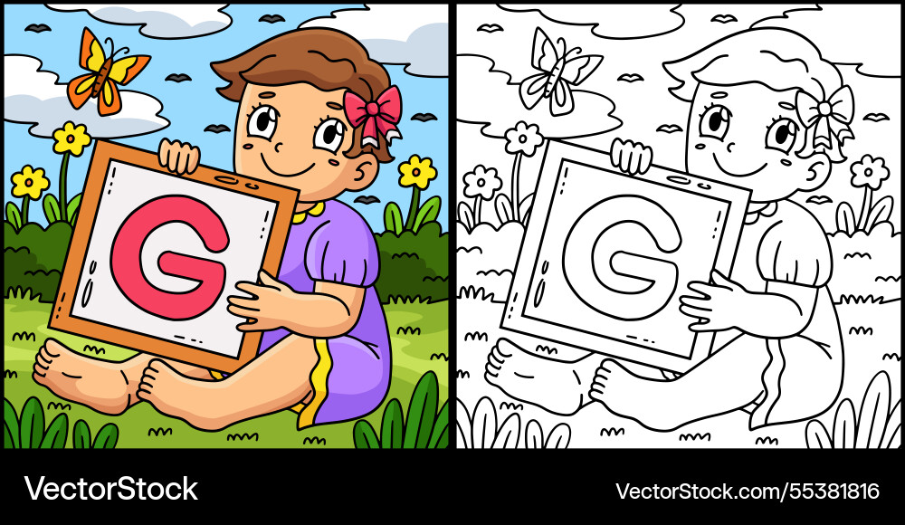 Baby shower holding letter c Baby shower holding letter c vector image