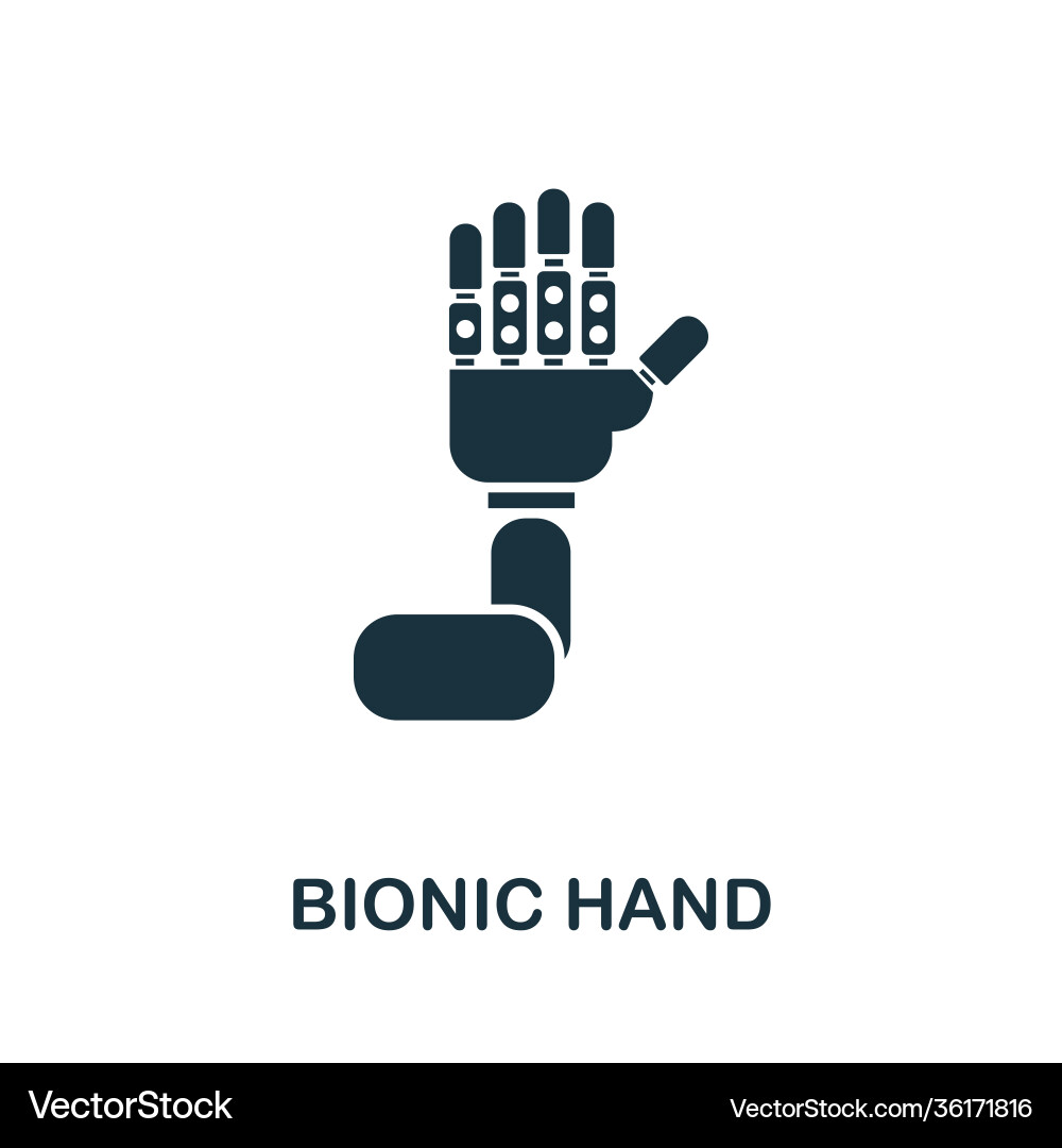 Bionic hand icon simple element from technology Bionic hand icon simple element from technology Vector Image