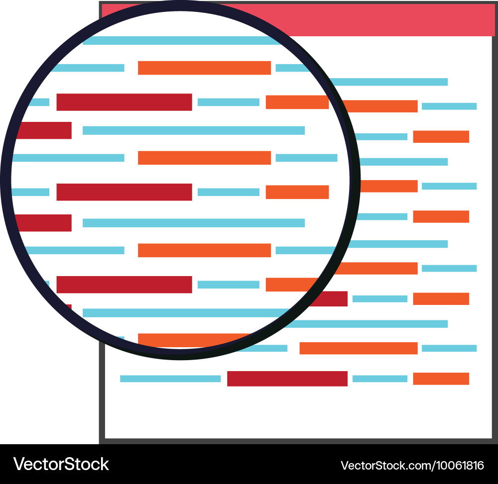 Browser window with zoom icon vector image