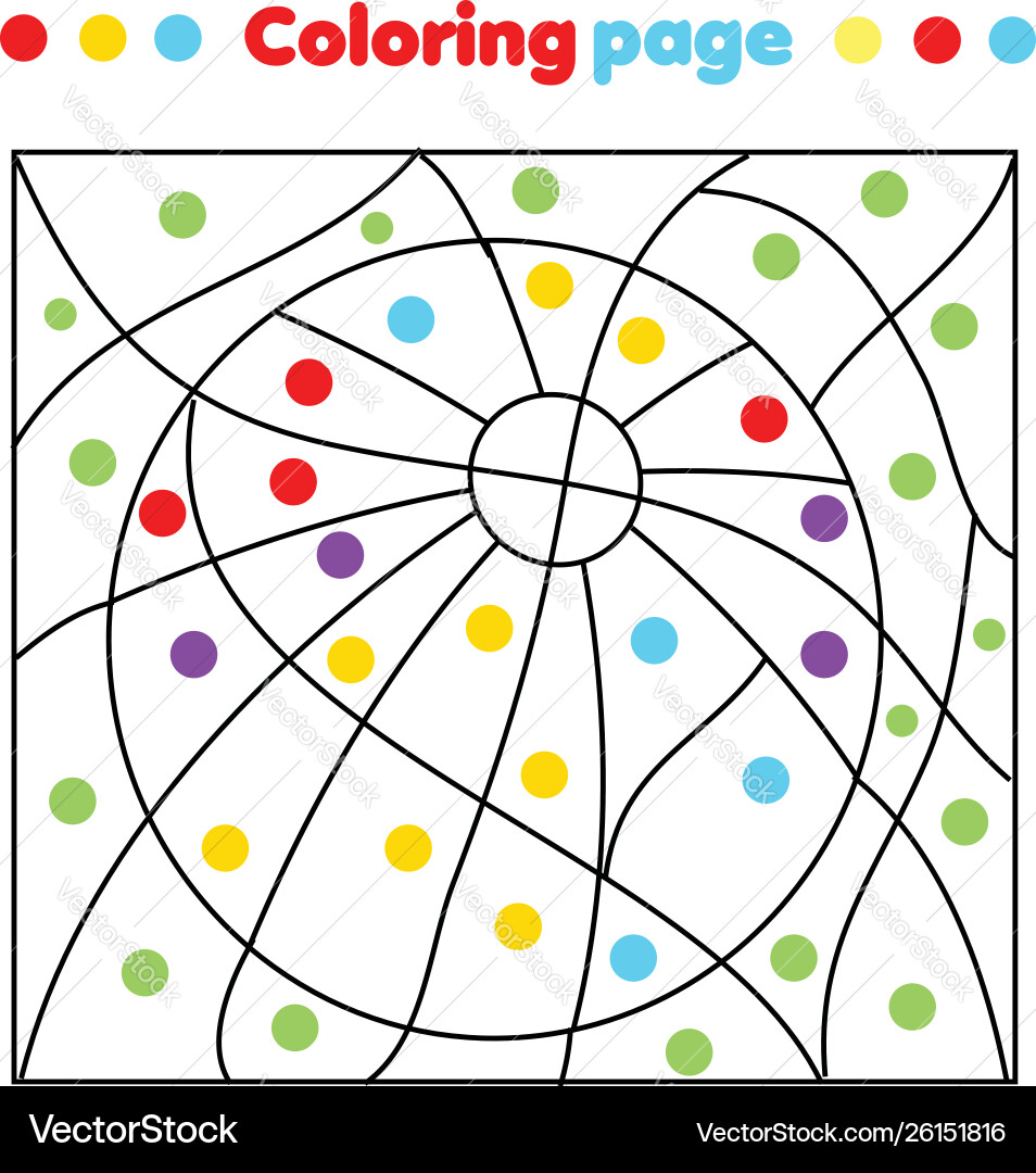 Children educational game coloring page with ball – Royalty-Free Vector |  VectorStock, image size:954x1080