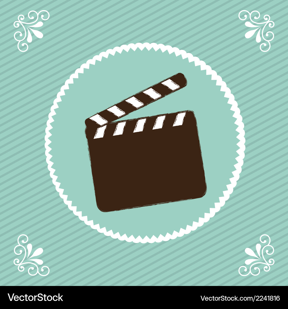 Clapper design over lineal background Vector Image