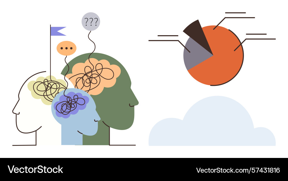 Collaborative problem-solving and data insight vector image