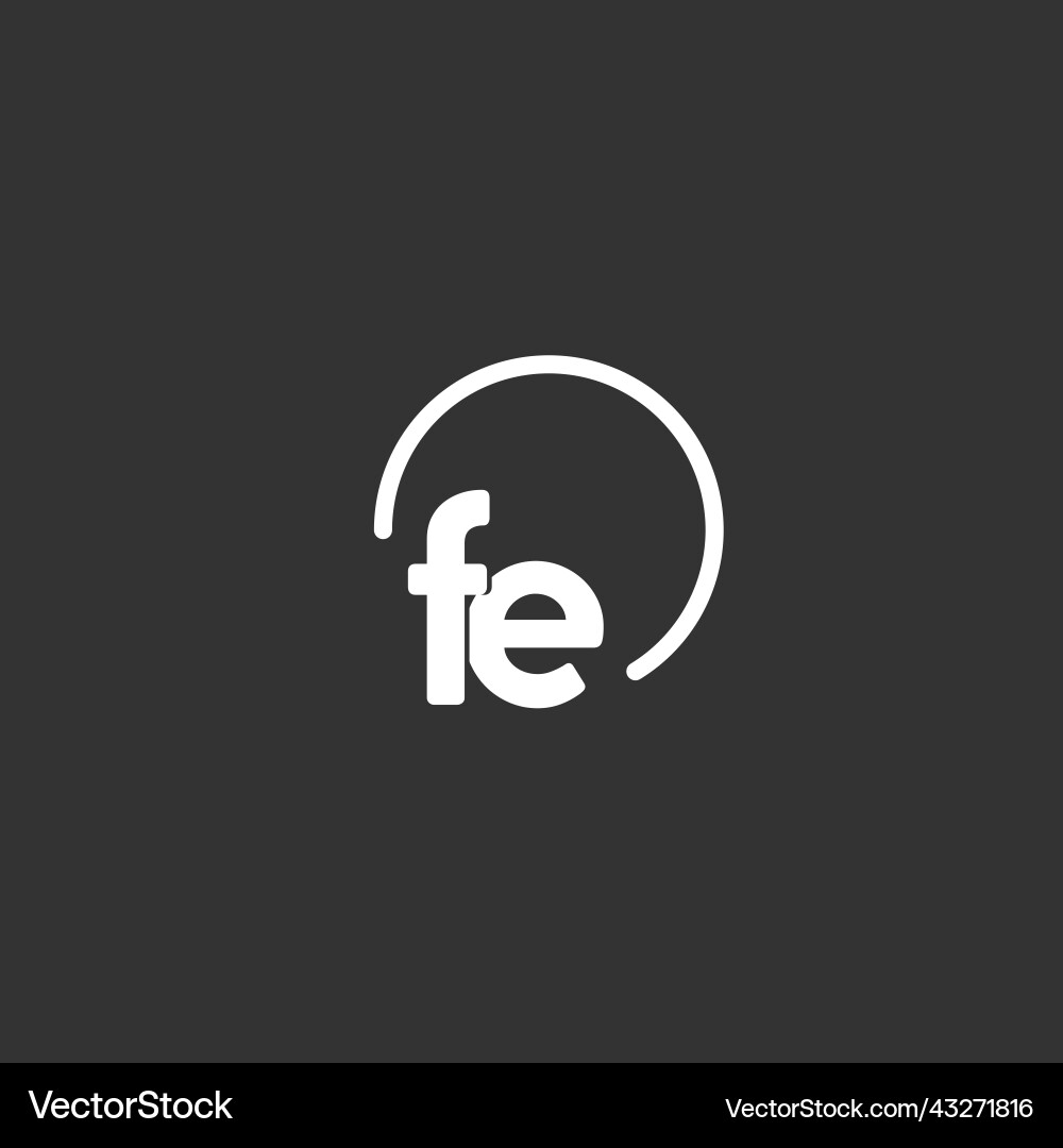 Fe initial logo with rounded circle Fe initial logo with rounded circle Vector Image