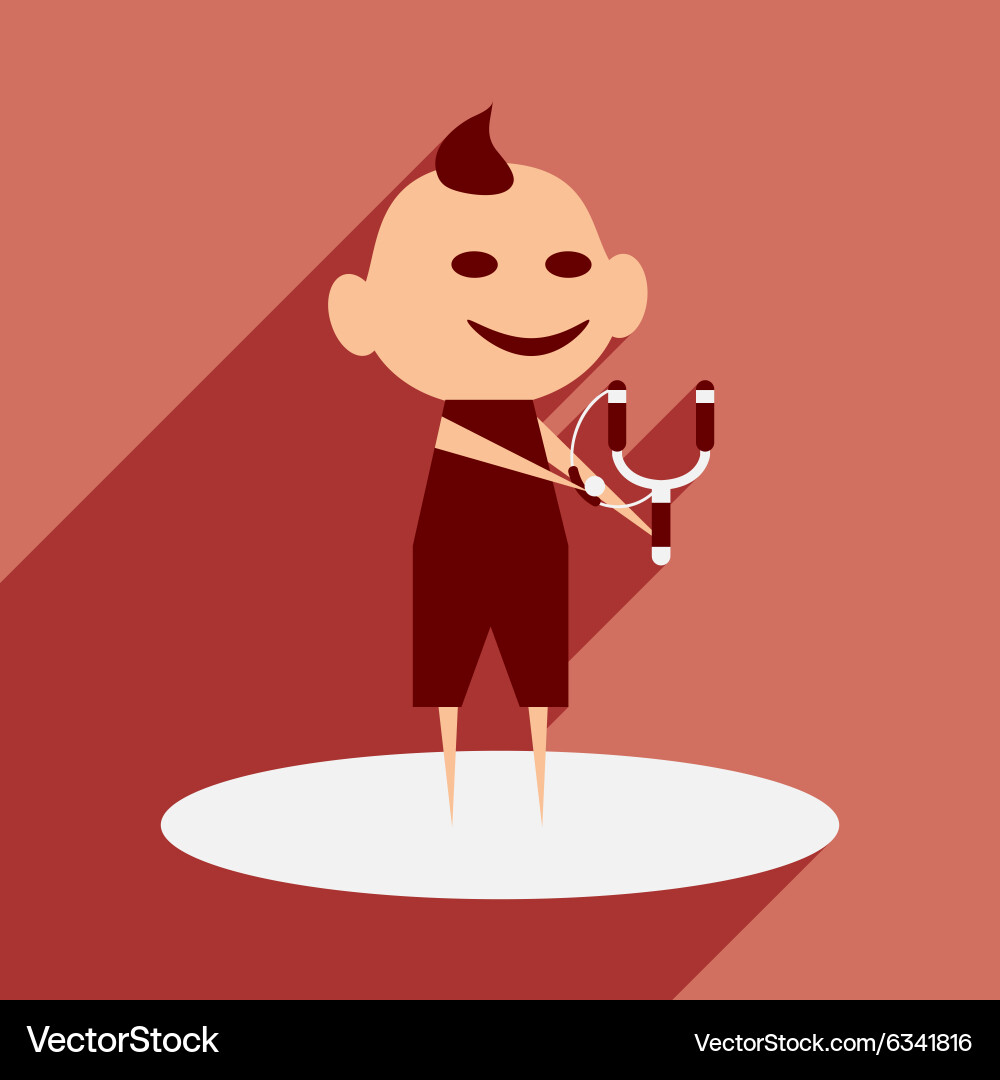 Flat with shadow icon and mobile application boy vector image