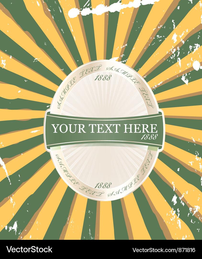 Label with rays background vector image
