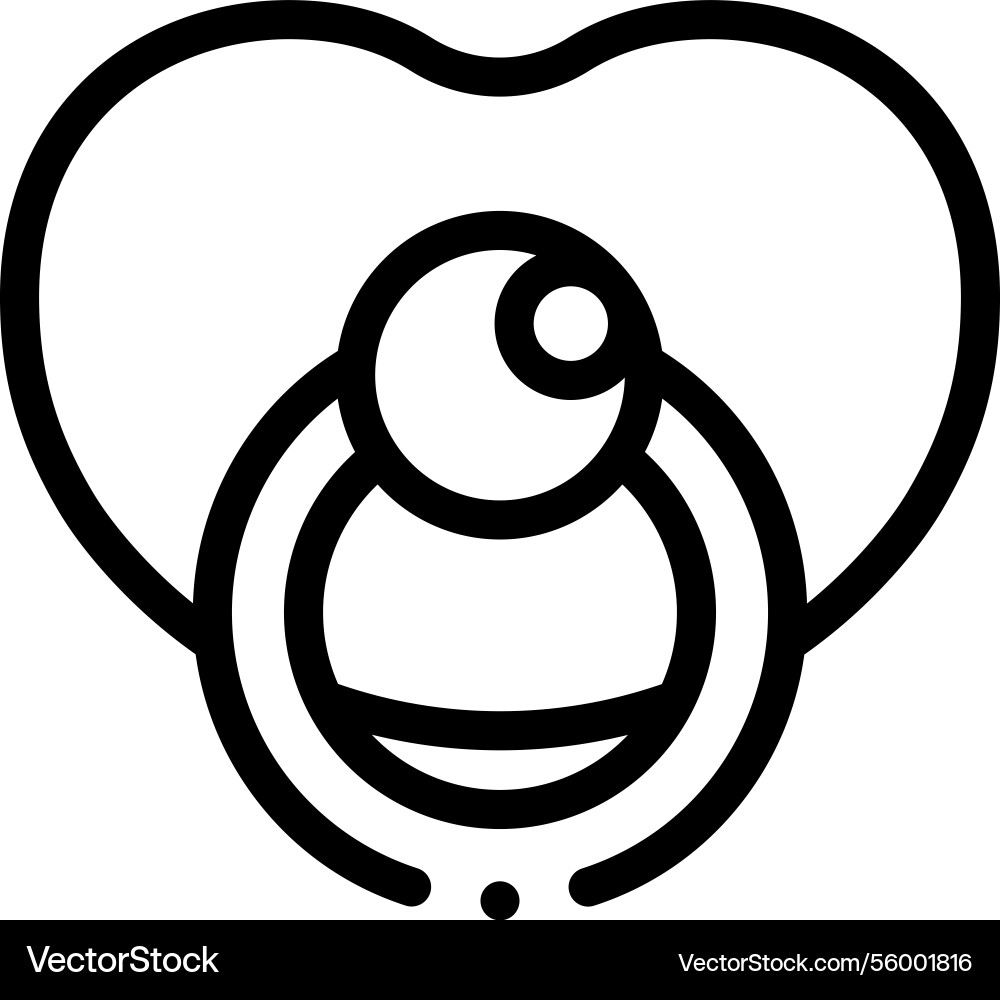 Pacifier icon thin linear style design isolated Pacifier icon thin linear style design isolated Vector Image