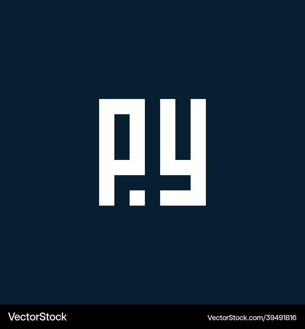 Py initial monogram logo with geometric style Vector Image