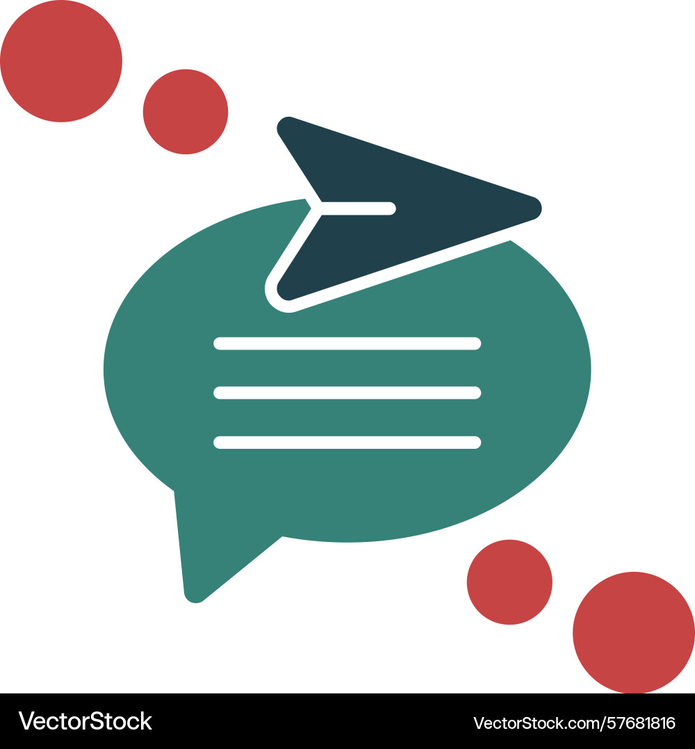 Send message glyph multi color icon Vector Image
