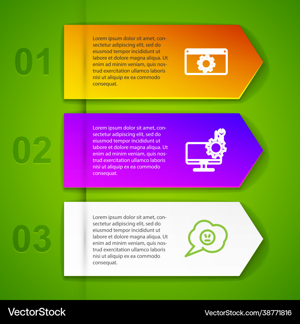 Set line setting computer monitor service speech Set line setting computer monitor service speech vector image